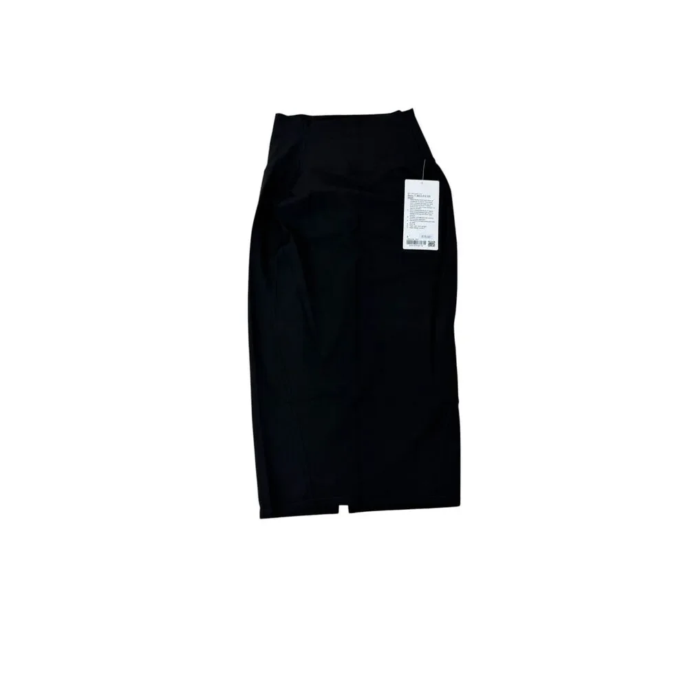 Lululemon Nulu High-Rise Midi Skirt Size 4 Black Back Slit NWT